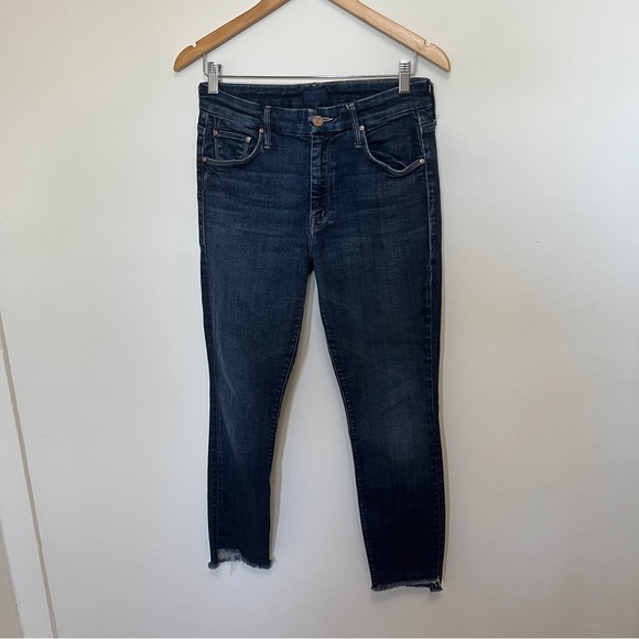 Mother The Looker Ankle Step Fray High Rise Slim Straight Jeans - 27 - Picture 2 of 5